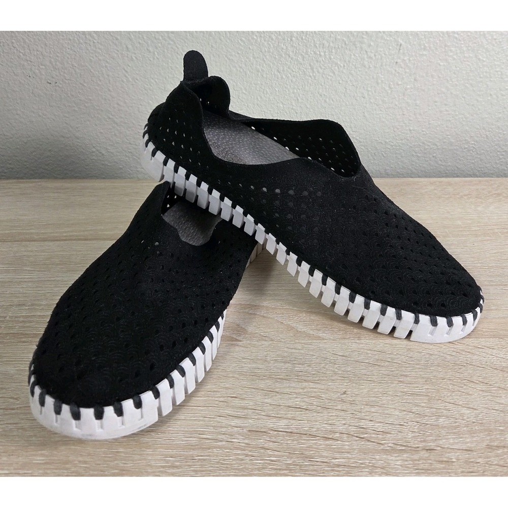 Ilse Jacobsen Tulip 139 Slip On Shoes Black Perforated Comfort Flats EU 38 US‎ 7